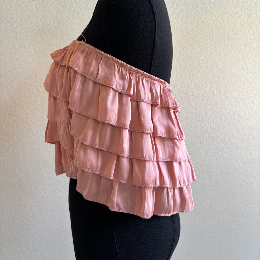 Strapless Ruffle Tube Top - Pink - Picture 6 of 12
